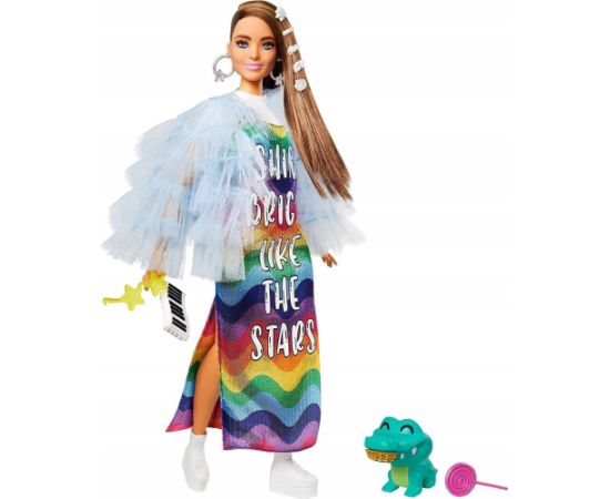 Lalka Barbie Mattel Extra Moda - The Stars z krokodylem (GRN27/GYJ78)