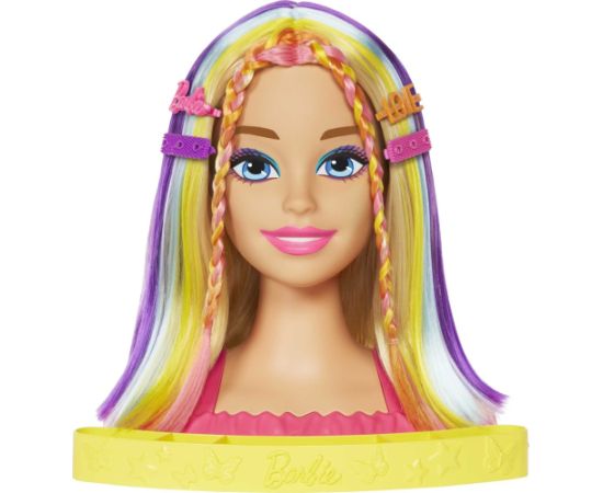 Lalka Barbie Mattel Głowa do stylizacji Neonowa tęcza Blond włosy HMD78