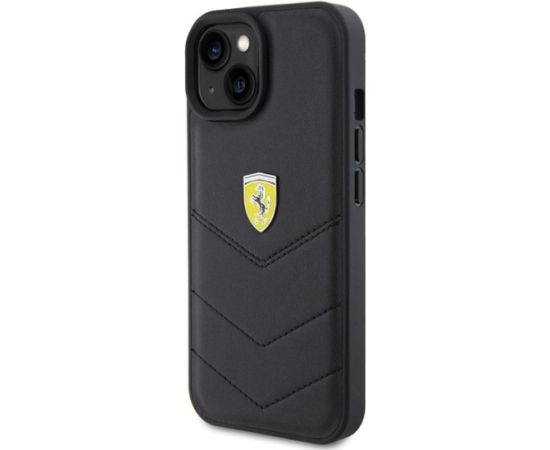 Ferrari Quilted Metal Logo Back Case Aizsargapvalks Priekš Apple iPhone 15