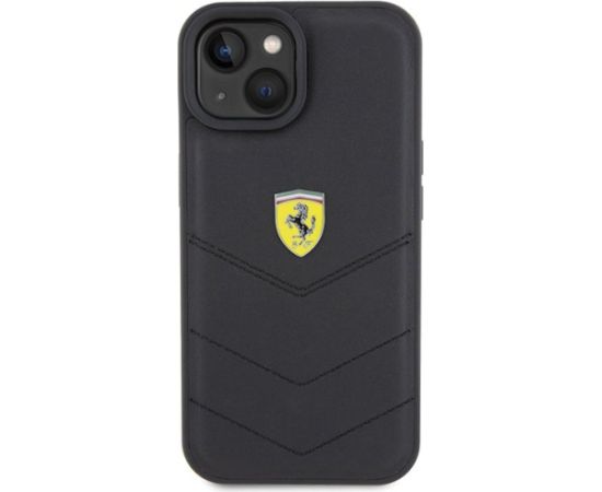 Ferrari Quilted Metal Logo Back Case Aizsargapvalks Priekš Apple iPhone 15