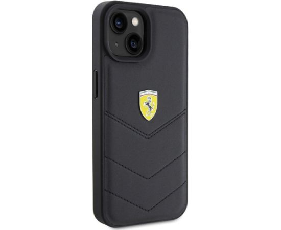Ferrari Quilted Metal Logo Back Case Aizsargapvalks Priekš Apple iPhone 15