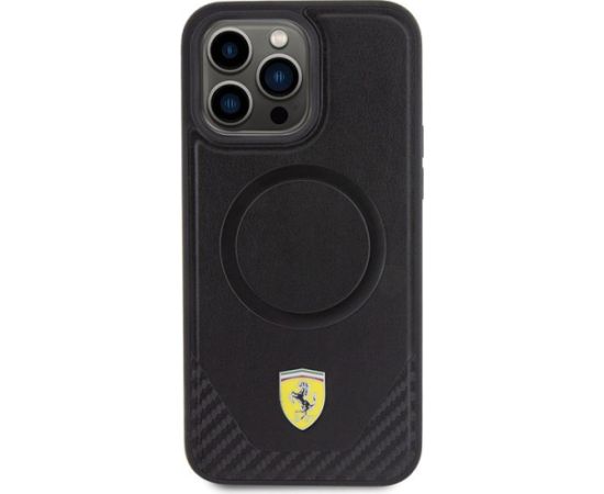 Ferrari Carbon Metal Logo MagSafe Back Case Защитный Чехол для Apple iPhone 15 Pro Max