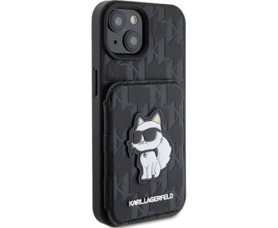 Karl Lagerfeld Saffiano Cardslots and Stand Monogram Choupette Back Case Защитный Чехол для Apple iPhone 15