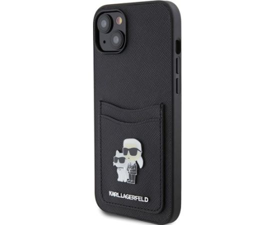 Karl Lagerfeld Saffiano Cardslot Karl&Choupette Metal Pin Back Case Защитный Чехол для Apple iPhone 15