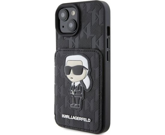 Karl Lagerfeld Saffiano Cardslots and Stand Monogram Ikonik Back Case Защитный Чехол для Apple iPhone 15