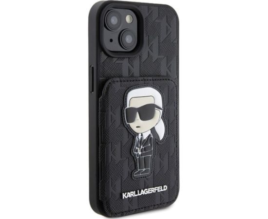 Karl Lagerfeld Saffiano Cardslots and Stand Monogram Ikonik Back Case Защитный Чехол для Apple iPhone 15