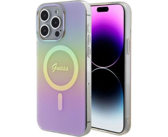 Guess IML Iridescent MagSafe Back Case Aizsargapvalks Priekš Apple iPhone 15 Pro Max