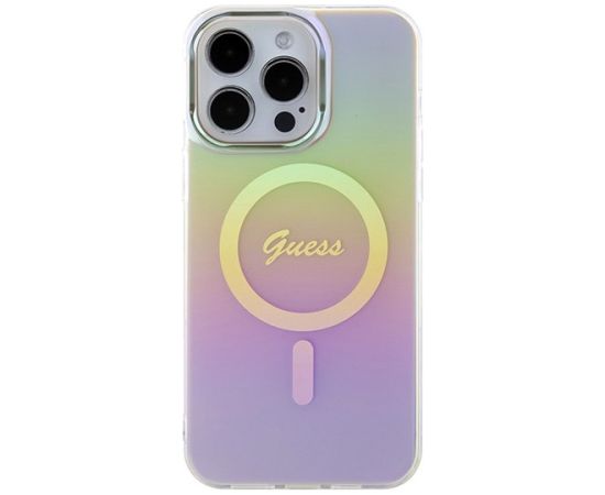 Guess IML Iridescent MagSafe Back Case Aizsargapvalks Priekš Apple iPhone 15 Pro Max