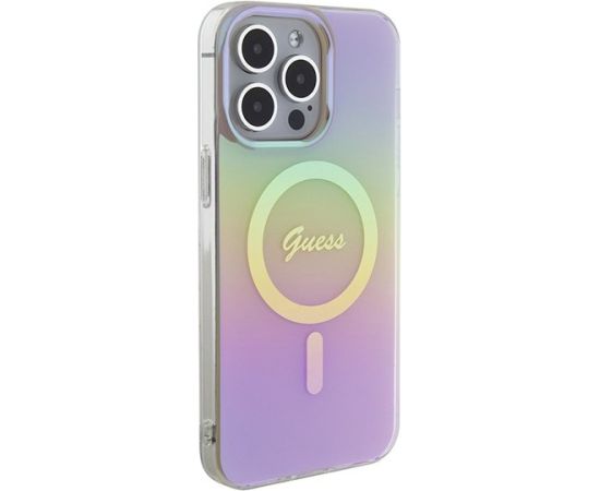 Guess IML Iridescent MagSafe Back Case Aizsargapvalks Priekš Apple iPhone 15 Pro Max