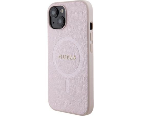 Guess Saffiano MagSafe Back Case Aizsargapvalks Priekš Apple iPhone 15