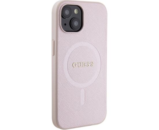 Guess Saffiano MagSafe Back Case Aizsargapvalks Priekš Apple iPhone 15