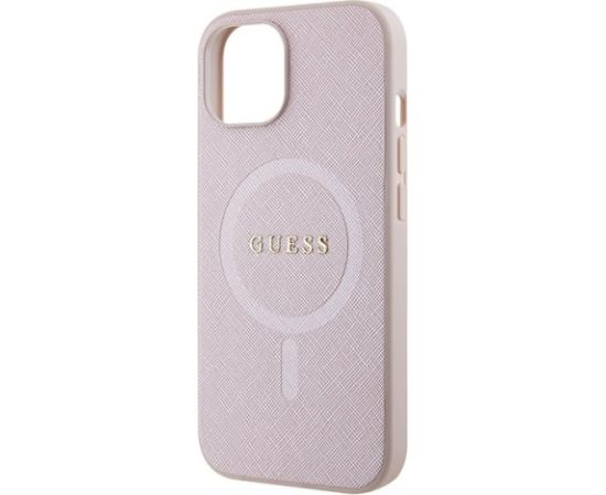 Guess Saffiano MagSafe Back Case Aizsargapvalks Priekš Apple iPhone 15