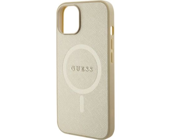 Guess Saffiano MagSafe Back Case Aizsargapvalks Priekš Apple iPhone 15