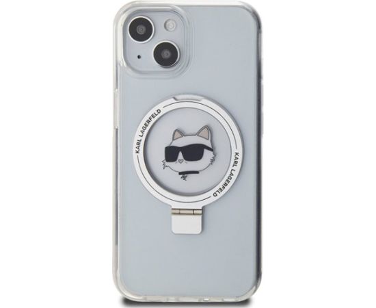 Karl Lagerfeld Ring Stand Choupette Head MagSafe Back Case Aizsargapvalks Priekš Apple iPhone 15