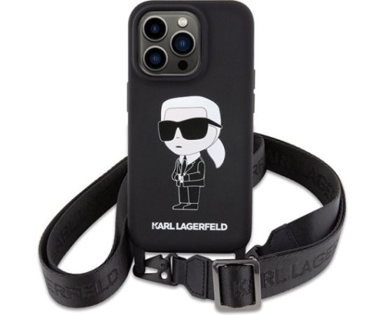 Karl Lagerfeld Crossbody Silicone Ikonik Back Case Защитный Чехол для Apple iPhone 15 Pro