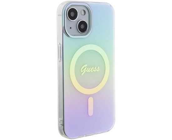 Guess IML Iridescent MagSafe Back Case Aizsargapvalks Priekš Apple iPhone 15