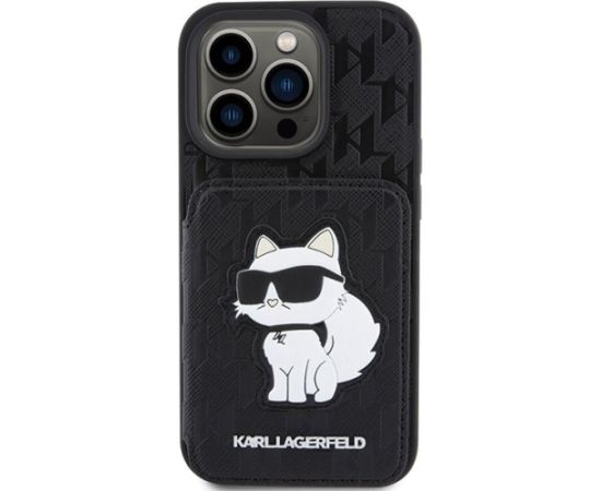 Karl Lagerfeld Saffiano Cardslots and Stand Monogram Choupette Защитный Чехол для Apple iPhone 15 Pro