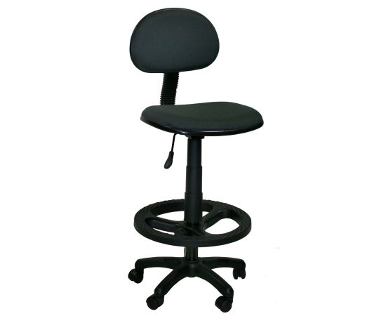 Высокий рабочий стул BIELLA 43x38xH98-110cм, сиденье: ткань, цвет: серый
