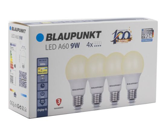 Blaupunkt LED лампа E27 9W 4tk,  warm white