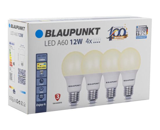 Blaupunkt LED лампа  E27 12W 4pcs, warm white