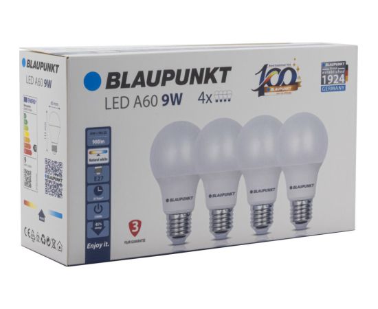 Blaupunkt LED лампа E27 9W 4pcs, natural white