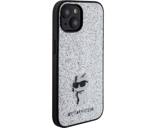 Karl Lagerfeld Fixed Glitter Choupette Logo Metal Pin Защитный Чехол для Apple iPhone 15