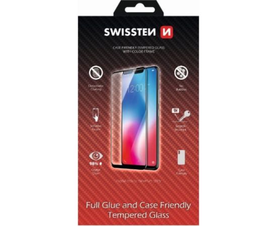 Swissten Full Face Tempered Glass Aizsargstikls Pilnam Ekrānam Samsung Galaxy A50 Melns