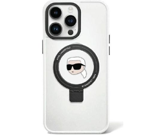 Karl Lagerfeld Ring Stand Karl Head MagSafe Back Case Aizsargapvalks Priekš Apple iPhone 15