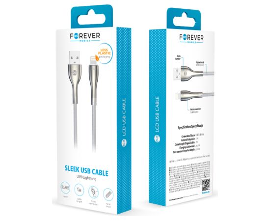 Forever Sleek Кабель USB / Lightning 1,0 m / 2.4A