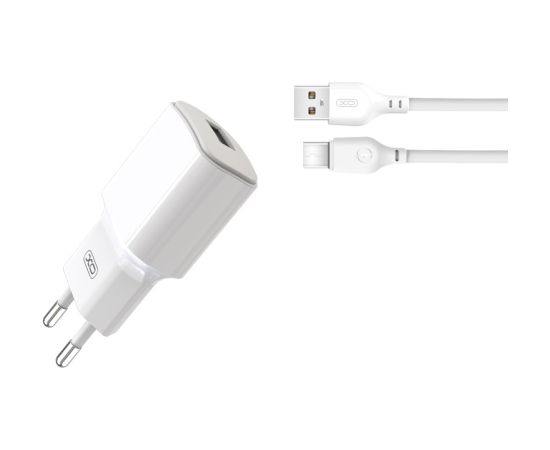 XO L73 lādētājs | 12W | 2,4A + USB-C kabelis 1m, balts