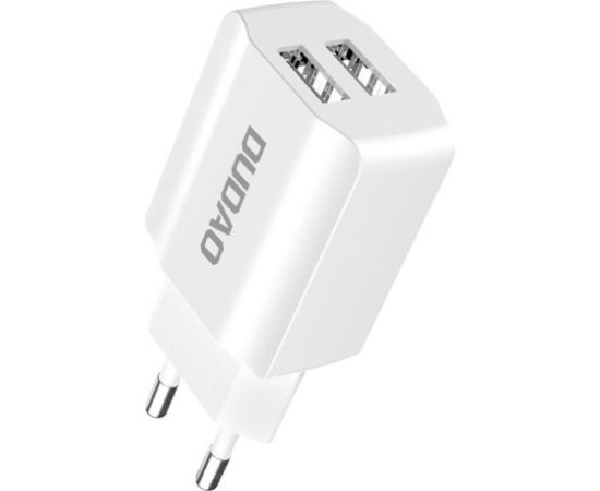 Dudao Universāls 5V | 2.4A Tīkla Lādētājs 2x USB Balts