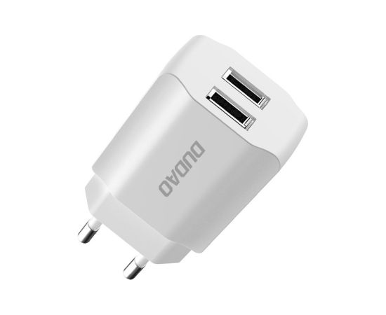 Dudao Universāls 5V | 2.4A Tīkla Lādētājs 2x USB Balts