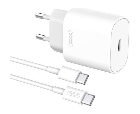 Wall Charger with + USB-C Cable XO L91EU 25W (white)