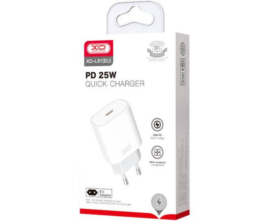 Wall Charger XO L91EU USB-C, 25W (white)