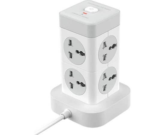 Power strip XO WL21 8x AC sockets, 3x USB-A, 1x USB-C (white)