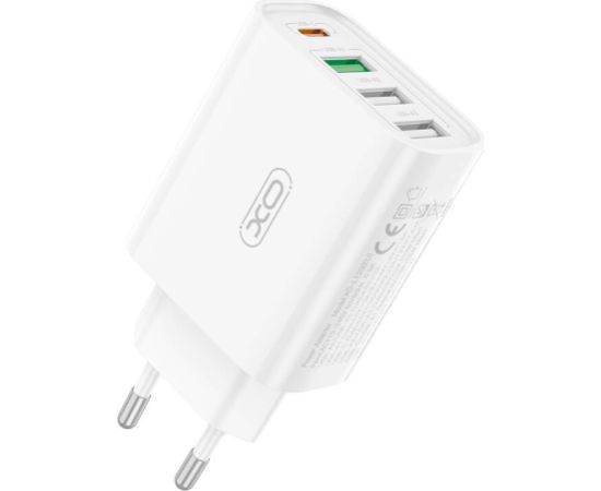 Wall charger XO L120 1xUSB-C,20W ,1x USB-1, 18W with cable USB-C (white)
