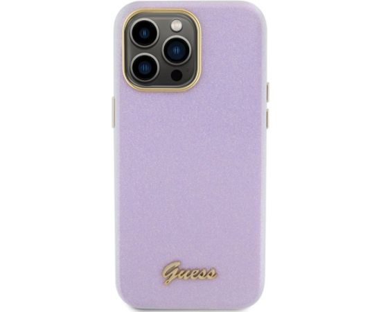 Guess Glitter Glossy Script Back Case Aizsargapvalks Priekš Apple iPhone 15 Pro