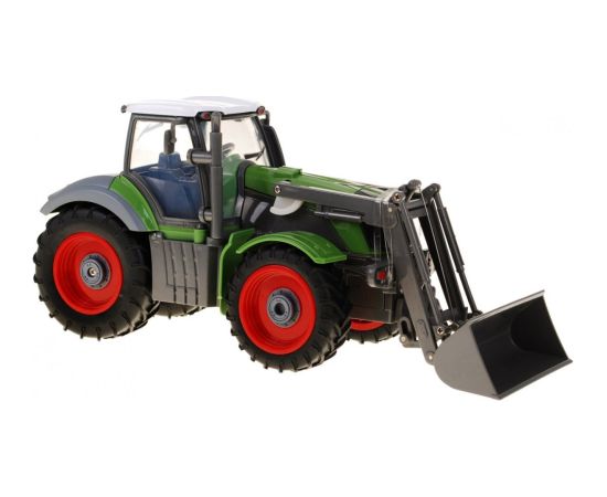 RoGer Green Lauksaimniecības traktors zaļš ar sarkanu piekabi 1:28