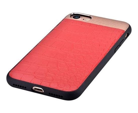 Comma Croco Premium Case Чехол для телефона Apple iPhone 7 Plus / 8 Plus Красный - Золотой