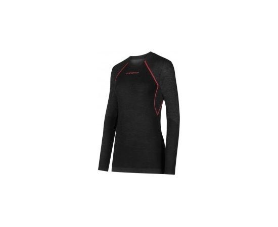 La Sportiva Termo krekls WOOL40 Aero Longsleeve W M Black/Hibiscus