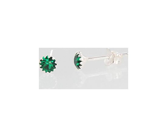 Серебряные серьги-пуссеты #2202664_CZ-DG, Серебро 925°, Цирконы, 0.4 гр.