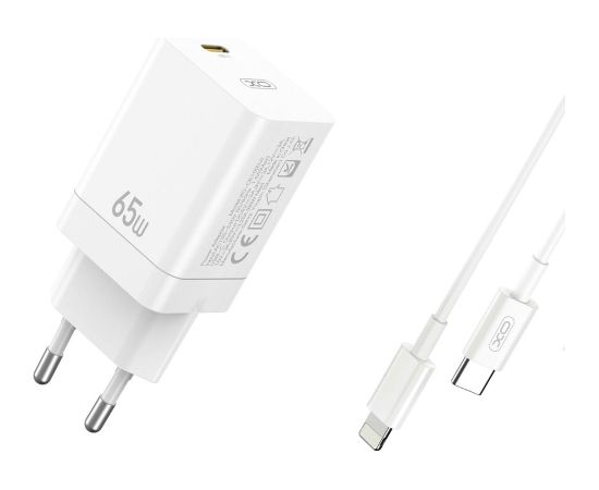 XO CE10 Зарядное устройство PD / 65 Вт / 1x USB-C / USB-C кабель Lightning