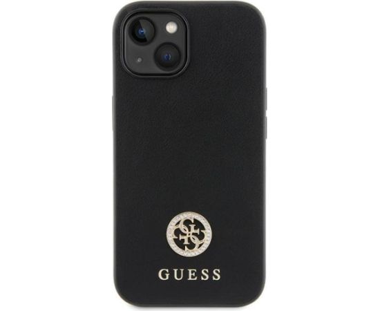 Guess Strass Metal Logo Back Case Aizsargapvalks Priekš Apple iPhone 15
