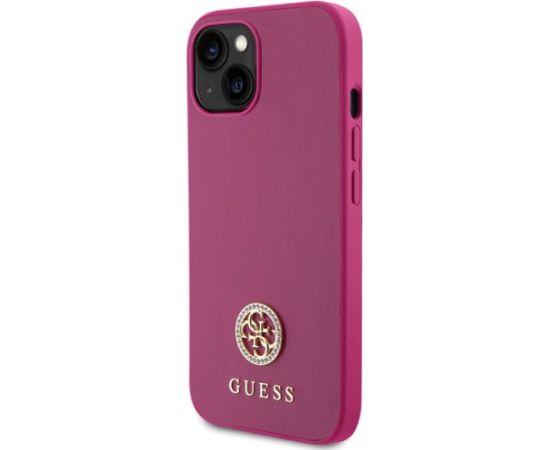 Guess Strass Metal Logo Back Case Aizsargapvalks Priekš Apple iPhone 15