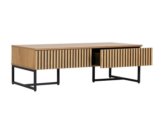 Coffee table HAMPTON 120x60xH40cm, melamine with oak bark