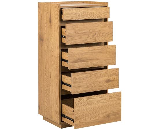 Side board SACHA 50x40xH109cm, melamine with oak bark