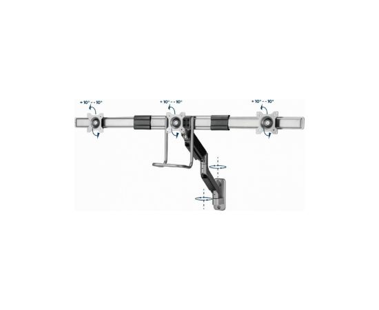 Monitora stiprinājums Gembird Wall Mounted Adjustable Monitor Arm for 3 Monitors