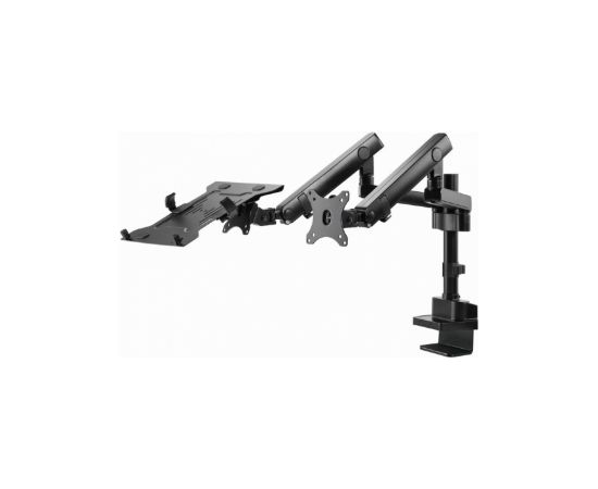 Monitora stiprinājums Gembird Desk Mounted Adjustable Monitor Arm with Notebook Tray (full-motion)