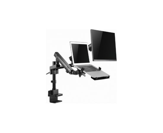 Monitora stiprinājums Gembird Desk Mounted Adjustable Monitor Arm with Notebook Tray (full-motion)