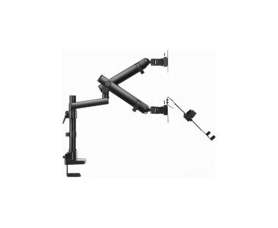 Monitora stiprinājums Gembird Desk Mounted Adjustable Monitor Arm with Notebook Tray (full-motion)